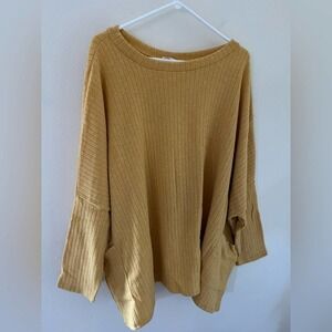 Chic Soul Following the Sun Women’s Sweater Honey Color Plus Size 2X Made In USA